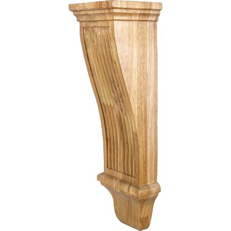 HARDWARE RESOURCES 7" Wx6"Dx22"H Rubberwood Renaissance Reed Corbel COR20-3RW